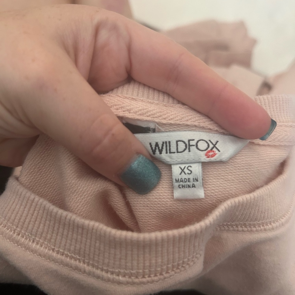 Wild fox but first cocktail pink graphic sweatshirt long sleeves light pink - Picture 7 of 14